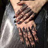 Waterproof Temporary Tattoo Sticker Black Gothic Alphabet Design Body Art Fake Tattoo Flash Tattoo Finger Female Male