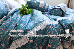 Korean-Style Floral Garden Princess 100% Cotton Bedding 100% Cotton 4-Piece Set