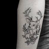 Waterproof Temporary Tattoo Sticker Black Elk Rabbit Rose Pattern Flash Tattoo Arm Body Art Fake Tattoo