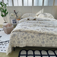 YICKYUE - Ins New French Retro Cotton Bed Cover Three-piece Set Spring and Autumn Quilt Four-piece Set Pure Cotton Air-conditioning Summer Cool Quilt Bed Cover