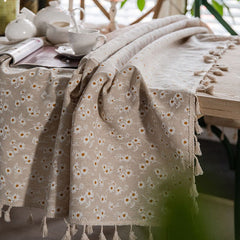 Floral Cotton Daisy Household Rectangular Dining Tablecloths