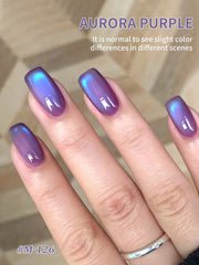 YICKYUE - 1PC aurora Purple cat Eye gel nail polish, UV LED curing, long-acting fast drying nail art gel