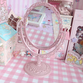 YICKYUE - Girl Mirror Woman Table mirror Makeup Mirror Double-Sided Rotating Table Mirror European Retro Round Mirror home decor