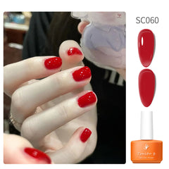 YICKYUE - 7ml Jelly Gel Nail Polish Sheer Red Brown Soak Off UV/LED Nails Art Varnish For Manicure beautylux vernis semi permanent