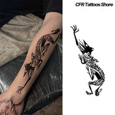 YICKYUE - Temporary Tattoos Ancient Totem Herbal Juice Tattoo Stickers Retro Gothic Fake Waterproof Lasting Tattoo Sticker Semi Permanent