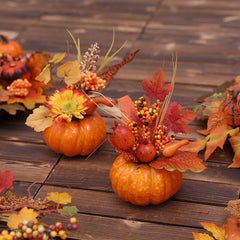 Harvest Artificial Pumpkin Maple Leaf Ornament Autumn Halloween Decorations Thanksgiving Party Fall Home Decor Photography Props