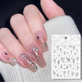 Yickyue Holographic Butterfly Nail Art Stickers Silver Metal Aurora Effect Laser Stars Sliders for Nails 3D Adhesive Decal Manicure