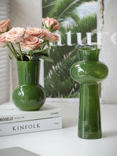 YICKYUE - Nordic Style Green Glass Flower Vase Desktop Living Room Coffee Table Decorative Ornaments Home Decor