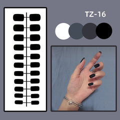 24pcs Reusable False Nail Matte Artificial Tips Full Cover Decorated Middle Square Press on Nails Art Fake Nail Without Box