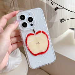 YICKYUE - Ins Sparkling Transparent Bow Apple Pear Phone Case for iPhone 16 15 14 13 Pro Max Back Cover Fund