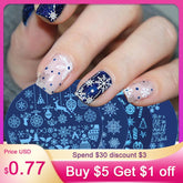Christmas Nail Stamping Plates Polish Templates Snowflake Winter Design Stencils Molds Manicure Nail Stamp Tools TRSTZ-M01-10