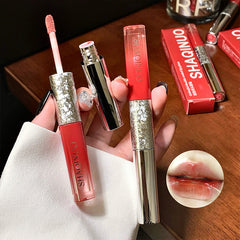 YICKYUE - Double-Headed Lip Glaze Red Festive Design Matte & Gloosy 2 in 1,Perfect for Valentine's Day decoration