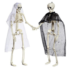 40cm Halloween Horror Luminous Movable Skull Skeleton Halloween Props Poseable Full Life Size Skeleton Prop Halloween Decoration