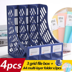 4-piece desktop storage box Document storage basket File rack A4 paper storage rack Clearance sales