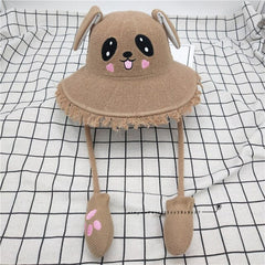 Cartoon Ears Press Air Cute Bag Moving Up Down Hat Girl Kids Summer Bucket Cap for kids and adult