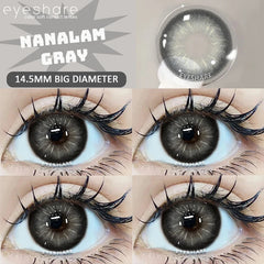 YICKYUE - Big Diameter Black Lenses 14.5mm Lenses Colored Contact Lenses for Eyes Big Eye Lenses Natural Look Lenses