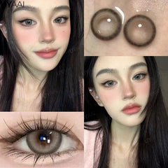 YICKYUE Color Contact Lenses with Diopters Korean Eye Contacts Lenses Colorcon Black Lenses High Quality Natural Optical Lenses