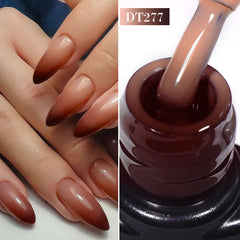 YICKYUE - 7ml Thermal Gel Nail Polish Sparkly Glitter 3 Layers Color Changing Gel Soak Off UV Painting Varnish Nail Art Design