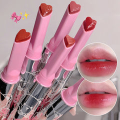 YICKYUE - Heart Jelly Red Tea Moisturizing Lipstick Pen Smooth Long Lasting Lip Gloss Clear Mirror Lipgloss Korean Lip Makeup Cosmetics