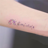 Waterproof Temporary Tattoo Sticker Rainbow Star Alphabet Design Body Art Fake Tattoo Flash Tattoo Arm Female