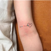 Waterproof Temporary Tattoo Stickers Cute Colorful Heart Letters Tattoo Flash Tattoo Female