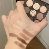 YICKYUE - Button Eye Shadow Palette Glitter Pearlescent Matte Brown Eyeshadow Long-lasting Shimmer Low Saturation Korean Makeup Cosmetic