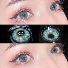 YICKYUE - 2 Pieces/pair of Colored Contact Lenses Heart Contacts Natural Brown Blue Pink Contact Lenses Beauty Glasses Myopic