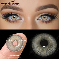 YICKYUE - 1Pair New Colored Contact Lenses Green Eyes Lenses Natural Brown Eye Lenses Gray Contact Lenses Yearly Contact Lenses