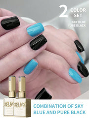YICKYUE - 2 Colors 15ML BlackAndBlue Nail Gel Set Semi Permanent Nail Art Soaking UV LED Nail Salon DIY Nail Salon Gel ForSpring AndSummer