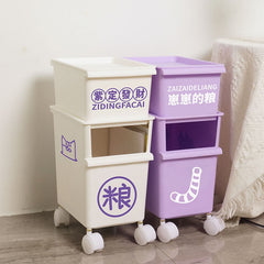 Yickyue Simple Storage Rack Snack Sundries Rack Can Be Superimposed with Pulley Cartoon Toy Stickers Pet Supplies Household Trolley