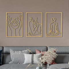 Nordic Wall Decor Iron Line Wall Hanging Room Decor Home Decor Simple Home Decoration Accessories Modern Abstract Female Body