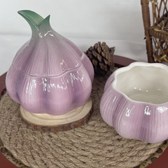 YICKYUE - Creative Purple Garlic Ceramic Storage Jar Exquisite Kitchen Storage Container Candy Nut Jar Multifunctional Storage Box Decor