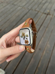 Couple Thin Wrist Band For Apple Watch 41mm 45mm 38mm 40mm 42mm 44mm Slim Leather Strap For iwatch Series 7 6 5 4 3 2 1 se Bands