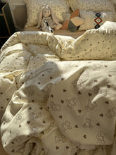 YICKYUE - Fashion cartoon bear heart bedding set kid teen boy,twin full queen king cotton home textile bed sheet pillow case quilt cover