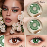 YICKYUE 2Pcs Fashion Color Contact Lenses for Eyes Green Lenses Cosmetics Blue Colored Lenses Yearly Cosmetic Eye Health