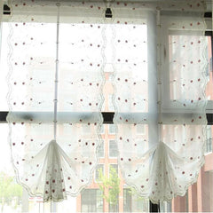 YICKYUE - Free Shipping Purple Rose Lifted Curtains Balloon Purdah Roman Shades Finished Fan Drapes Short Blinds Coffee Window Valance