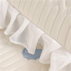 Latex Mat With Elastic Bed Skirt 2022 New Summer Chiffon French Retro Princess Style Air Conditioner Ice Silk Fitted sheet