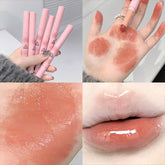 YICKYUE - Melting Mirror Solid Lip Gloss Long Lasting Moisturizing Lip Glaze Water Bright Jelly Lipstick Plain Nude Feeling Lipstick