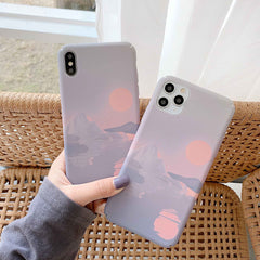 PC Phone case sunset for iphone 11 pro max matte case for iphone x xs max xr 6 7 8 plus protective cover shell