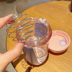 550ml Sport Shaker Bottle with Wire Whisk Balls Protein Powder Mixing Bottle Fitness Gym Shaker Portable Plastic Drinking Bottle
