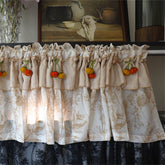 YICKYUE - Retro French Punch-Free Door Curtain Home Decoration Antique Bedroom Partition Cabinet Curtain Balcony Printed Half Curtain