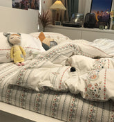 YICKYUE Romantic pastoral flower bedding set,sweet double cotton twin full queen king home textile flat sheet pillow case quilt cover