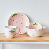 Creative Kawaii Strawberry Children's Bowl Cute Girl Heart Rice Bowl Beautiful Rice Bowl Ceramic Eating Bowl Cute Girl Princess