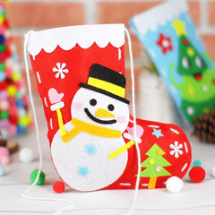 Handicrafts Christmas Socks Hat Kindergarten Children's Toys Crafts Decorate Kids Supplies Gift Bag Girl Boy Educational Toys