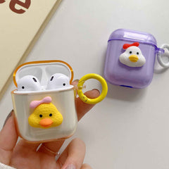 3D Cute duck cartoon earphone accessories for airpod pro charging box bluetooth wireless cover for apple airpods 1 2 3 shell