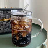 YICKYUE - 1000ml Glass Cups With Lid And Straw Drinkware Cute Coffee Mugs Big Glasses For Drinks Water Tea Korean Milk Juice Beer Cup