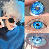 YICKYUE - Halloween Contact Lenses 1Pair Blue Lenses Cosplay Colored Contacts Green Lens Color Contact Lenses for Eyes Yearly
