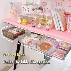 W&G Desk Organizer Home Decoration Multi-layer Cosmetic Desktop Organizer Drawer Plastic Box Student Stationery Rack Storage Box