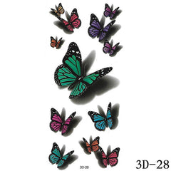 1pcs 3D Butterfly Tattoos Stickers Rose Flower Girls Women Body Art Water Transfer Temporary Tattoo Sticker Arm Wrist Fake Tatoo