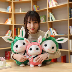 25/35cm Kawaii Fruit Rabbit Plush Toys Cute Staffed Strawberry Carrot Plant Bunny Plush Baby Kids Doll Lovely Birthday Gift